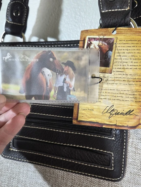 Montana West Horse Canvas Tote Bag NWT Laurie Prindle Western Cowgirl Shoulder - Picture 10 of 15